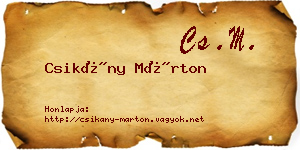 Csikány Márton névjegykártya