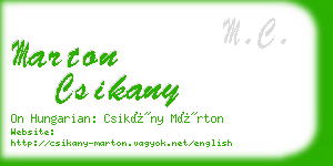 marton csikany business card